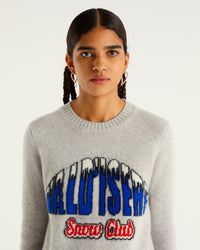 Pull à col rond Val d'isere snow club en cachemire - Light Heather Gray