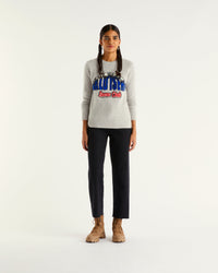 Pull à col rond Val d'isere snow club en cachemire - Light Heather Gray