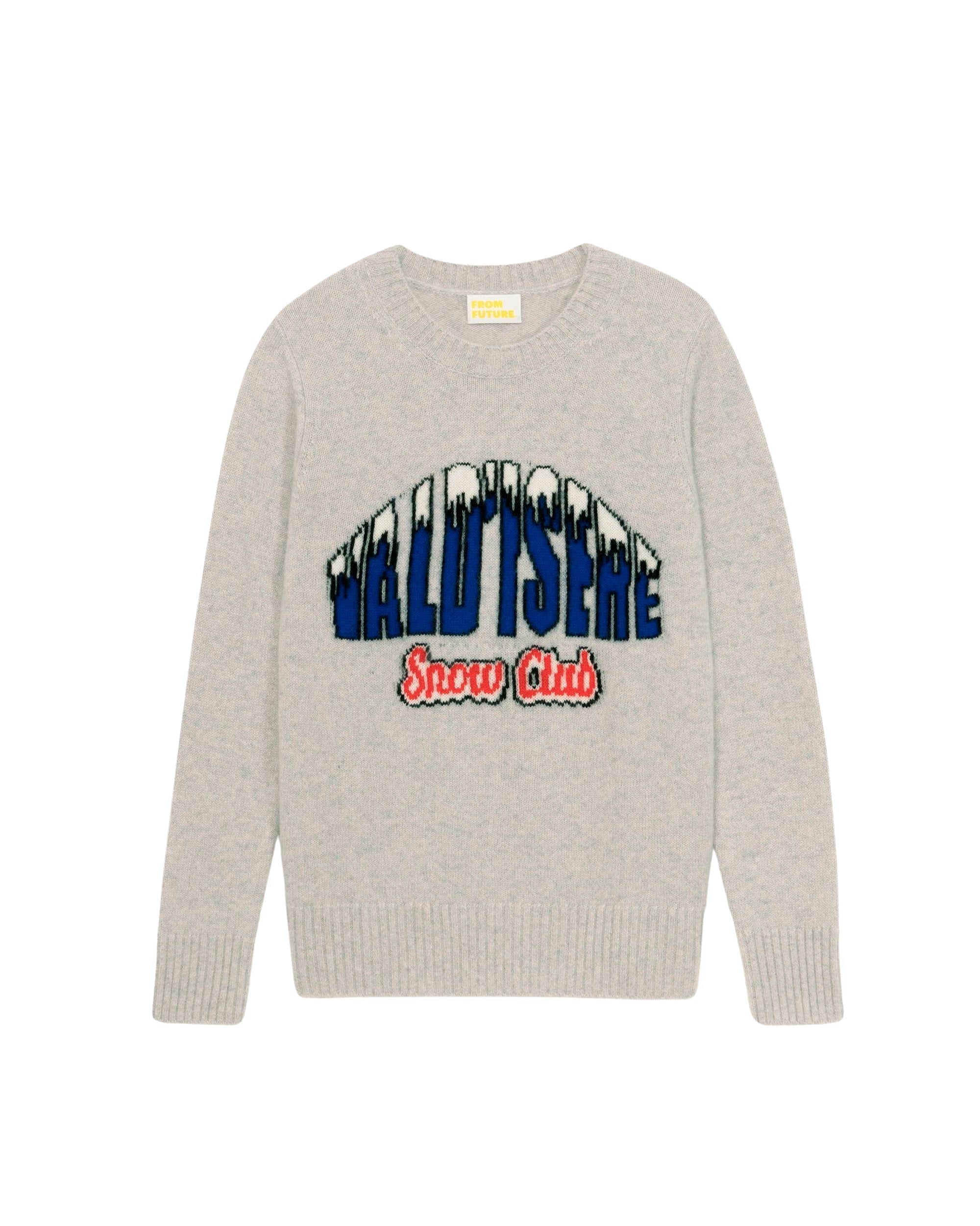 Pull à col rond Val d'isere snow club en cachemire - Light Heather Gray