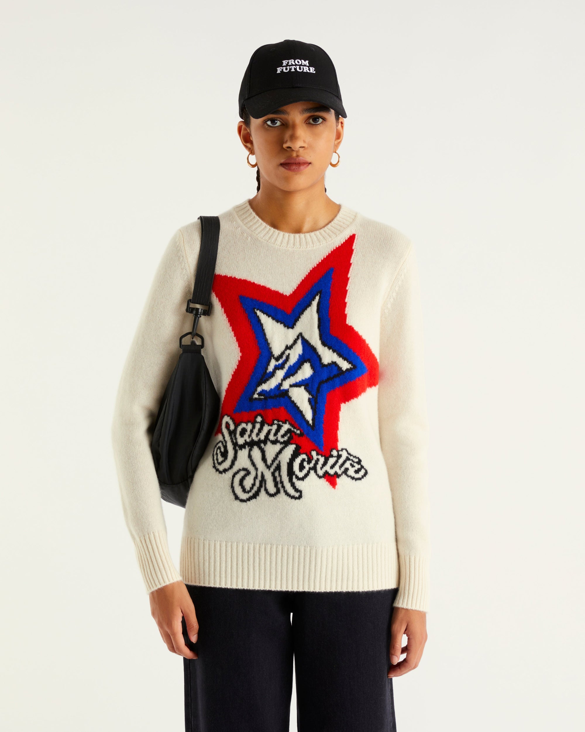 Pull à col rond Saint moritz en cachemire - Ecru