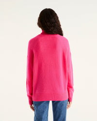 Pull à col V Light à coupe oversize en cachemire - Neon Orange