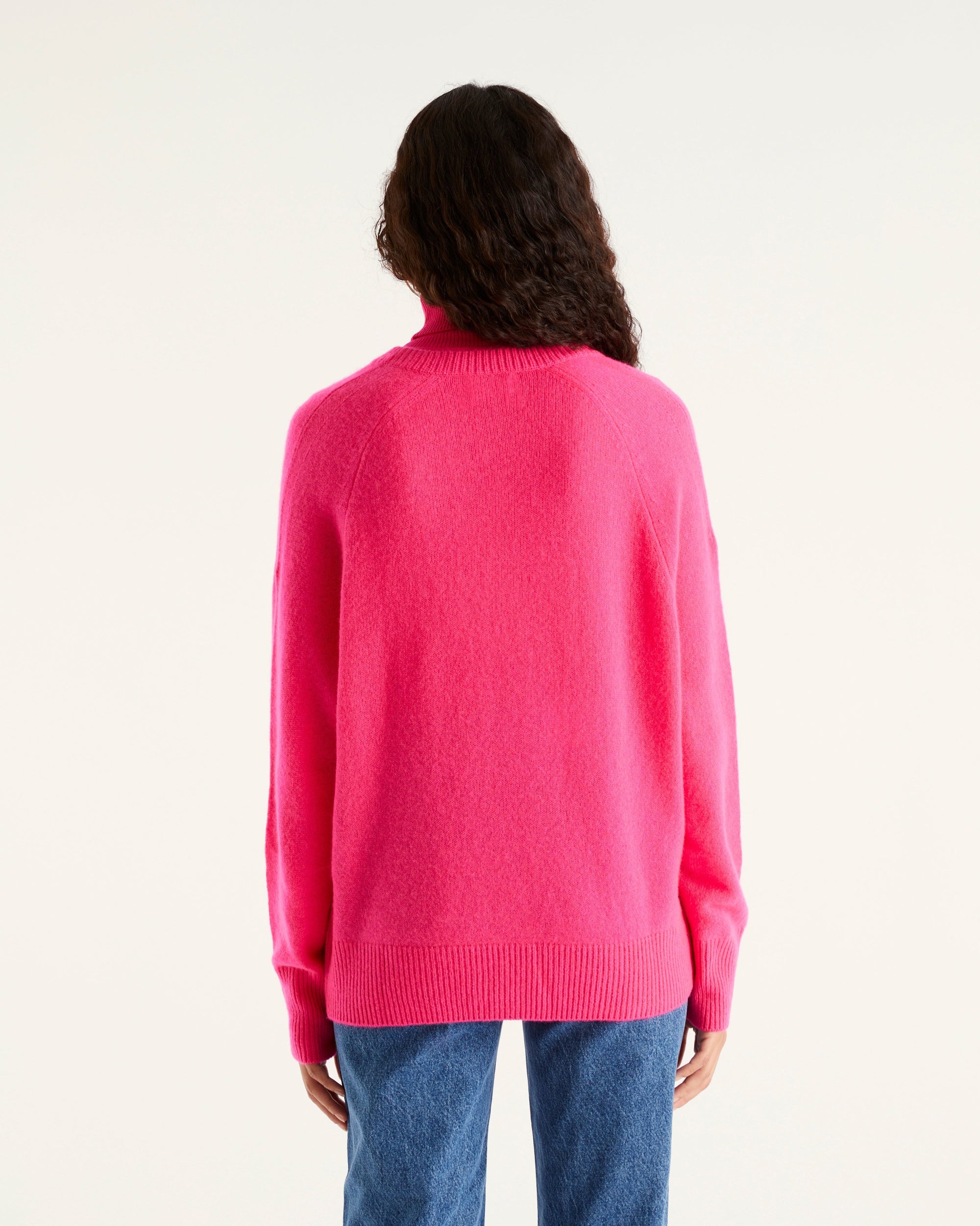 Pull à col V Light à coupe oversize en cachemire - Neon Orange
