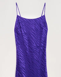 Robe courte Gisele en soie - Purple Jacquard