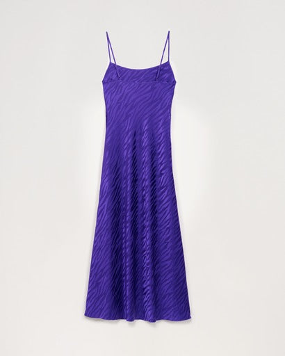 Robe courte Gisele en soie - Purple Jacquard