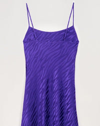Robe courte Gisele en soie - Purple Jacquard