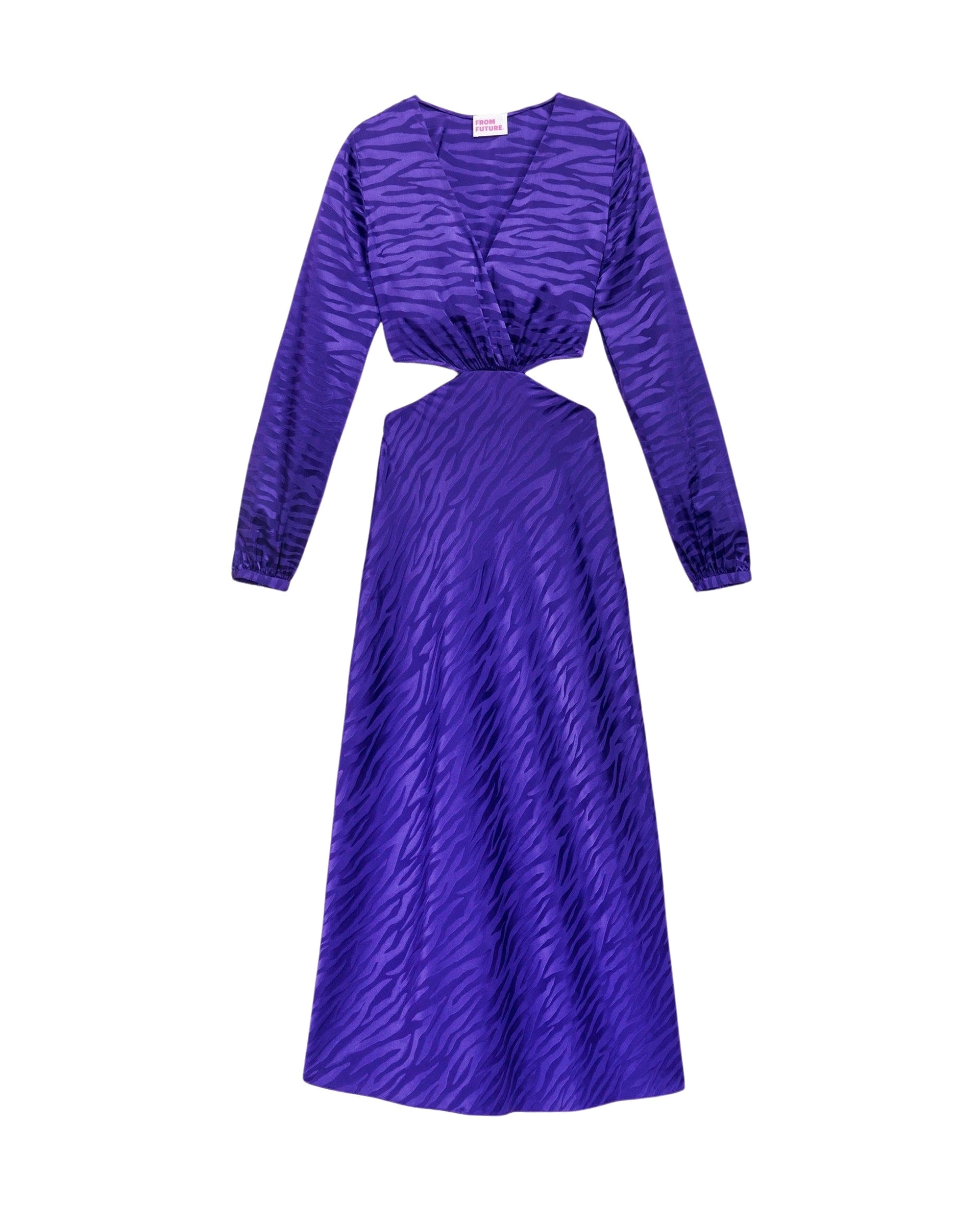 Robe longue Alma en soie - Purple Jacquard