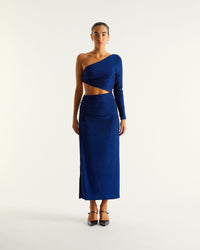 Robe Lena asymétrique - Electric Blue