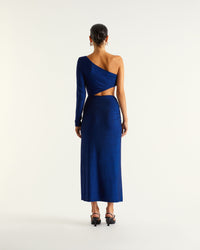 Robe Lena asymétrique - Electric Blue