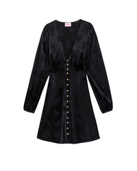 Robe courte Lana en soie - Black Jacquard