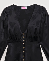 Robe courte Lana en soie - Black Jacquard