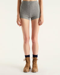 Short ajusté en cachemire - Dark Heather Gray