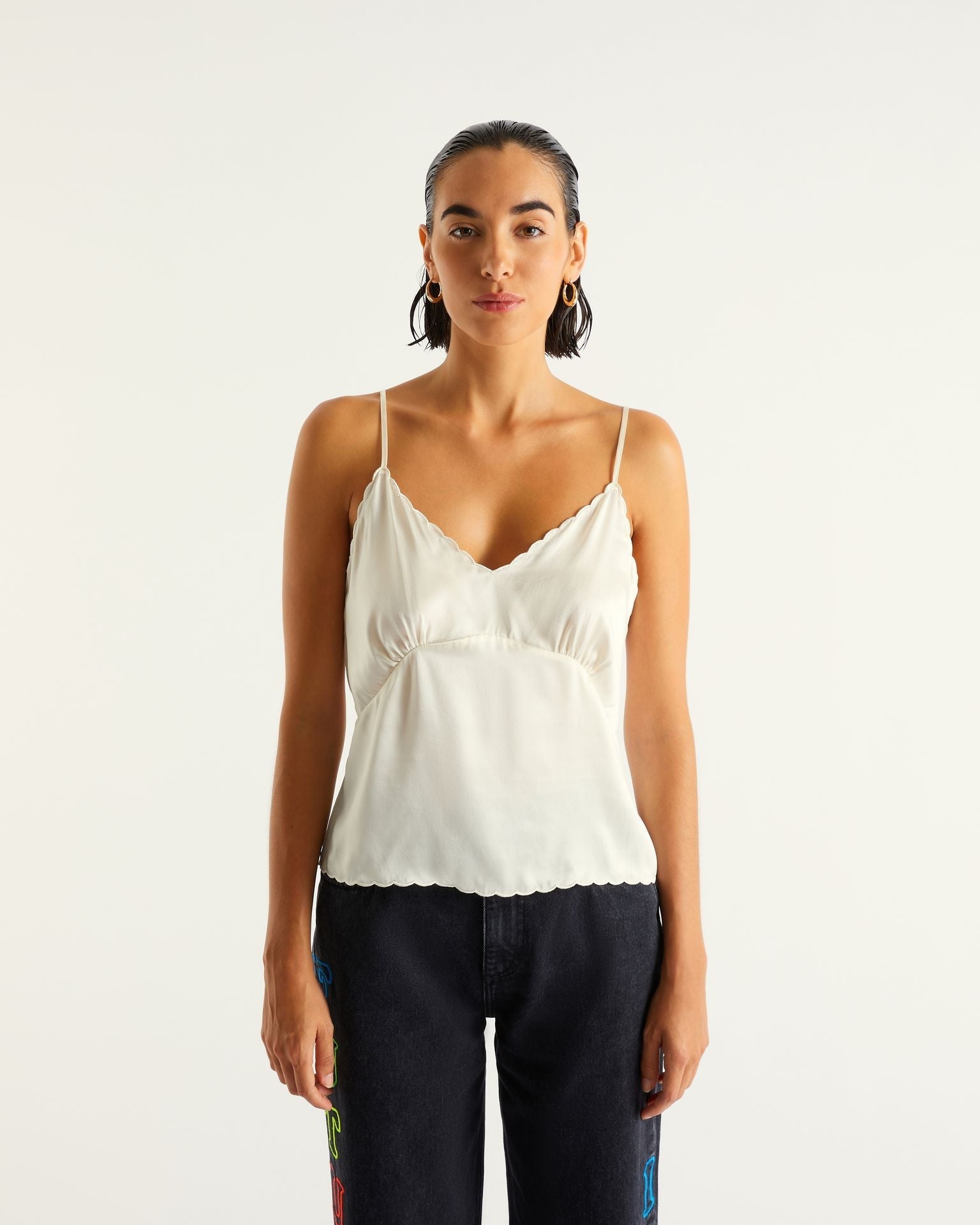 Caraco Elia en soie - Satin White