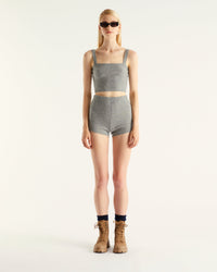 Crop top en cachemire - Dark Heather Gray