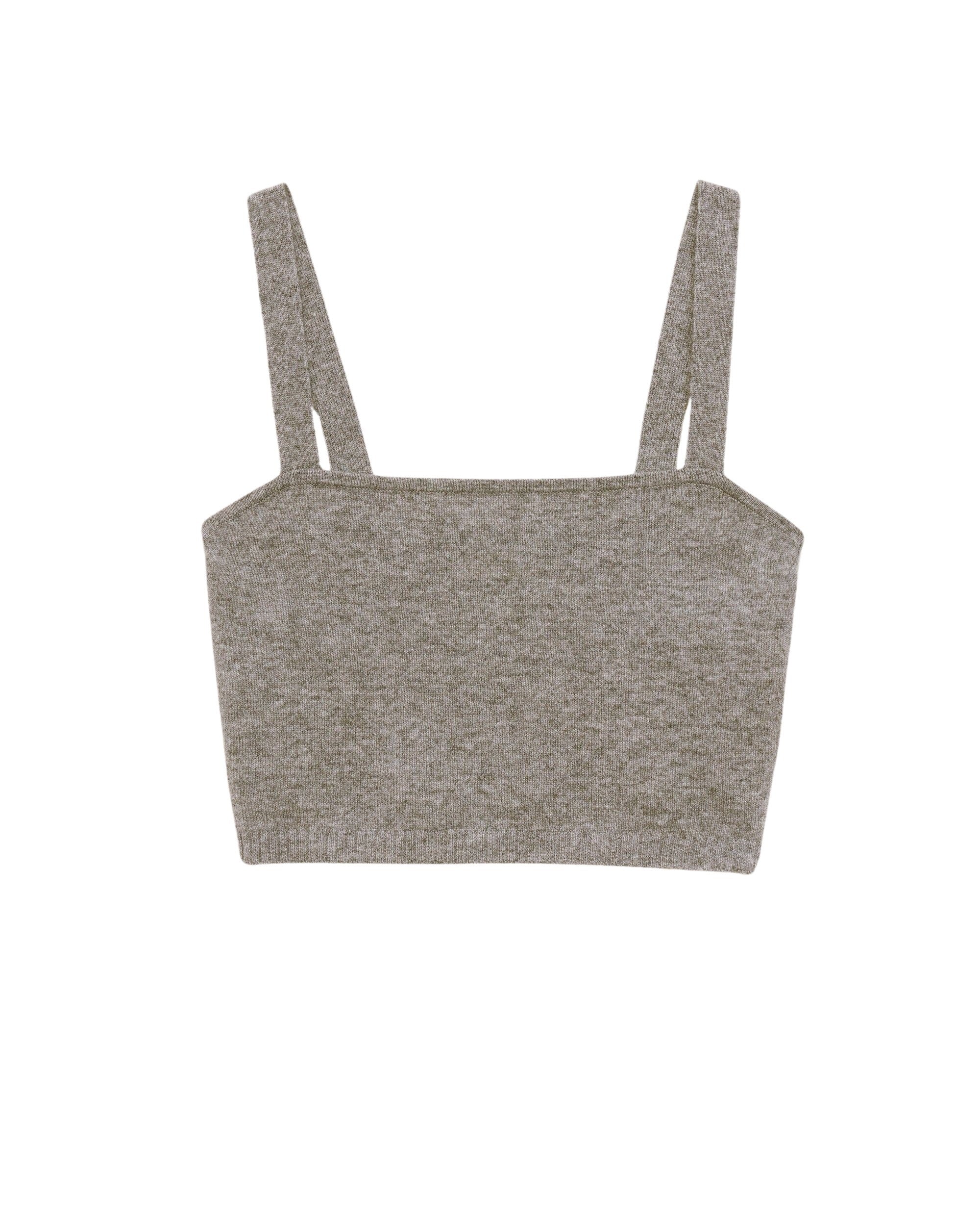 Crop top en cachemire - Dark Heather Gray