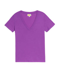 T-shirt à col V - Dark Lilac