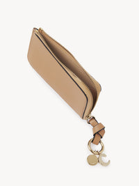 Porte-monnaie Alphabet avec fentes pour cartes en cuir - Light Tan