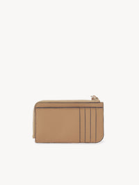 Porte-monnaie Alphabet avec fentes pour cartes en cuir - Light Tan