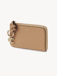 Porte-monnaie Alphabet avec fentes pour cartes en cuir - Light Tan