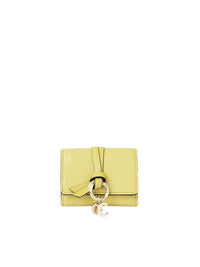 Mini portefeuille à trois volets Alphabet en cuir - Truly Yellow