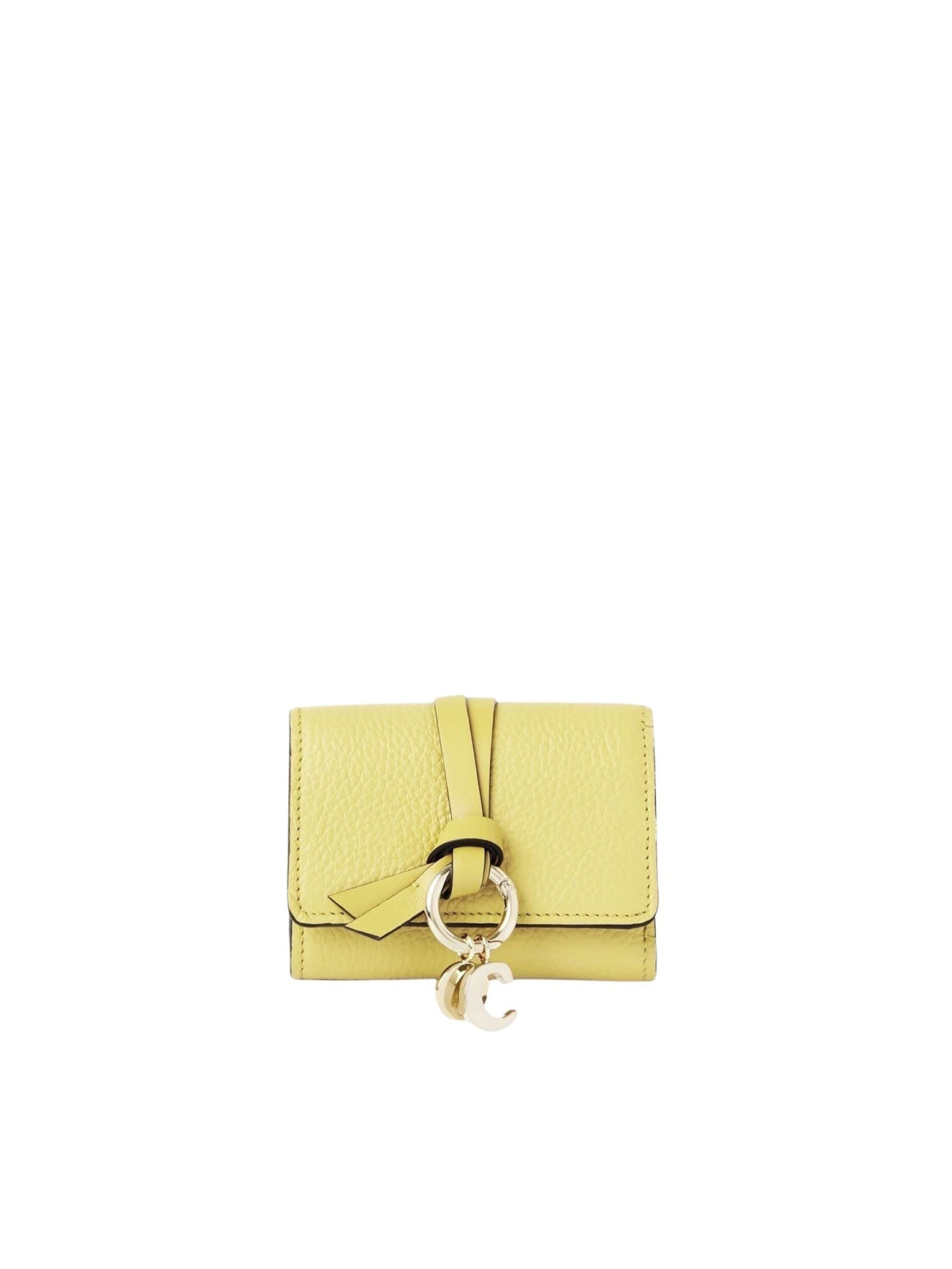 Mini portefeuille à trois volets Alphabet en cuir - Truly Yellow