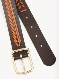 Ceinture Micah en cuir - Brown & Orange