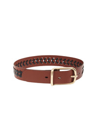 Ceinture large Micah en cuir - Brown & Black