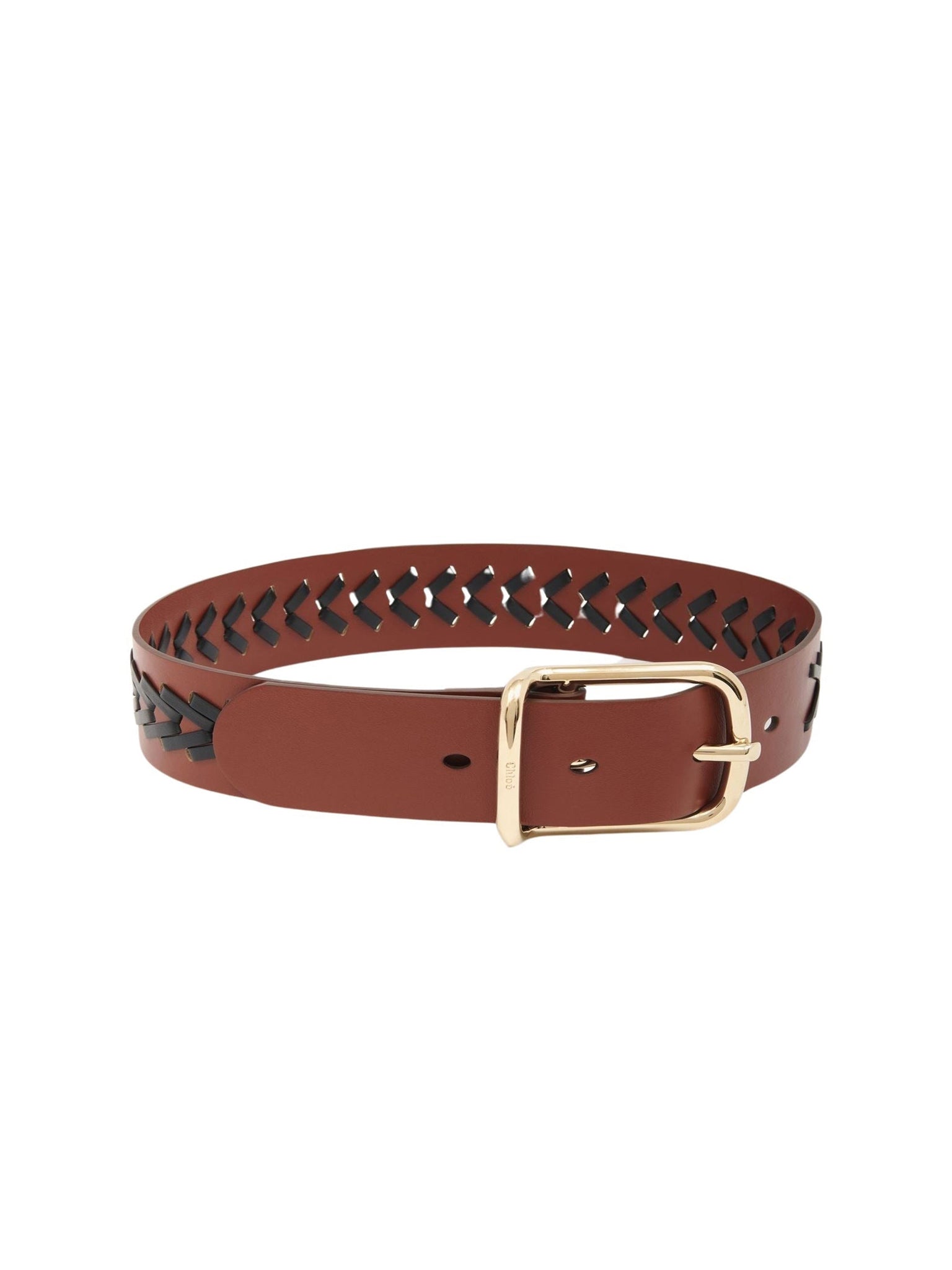 Ceinture large Micah en cuir - Brown & Black