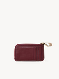 Porte-monnaie Linda avec fentes pour cartes en cuir - Dark Ruby