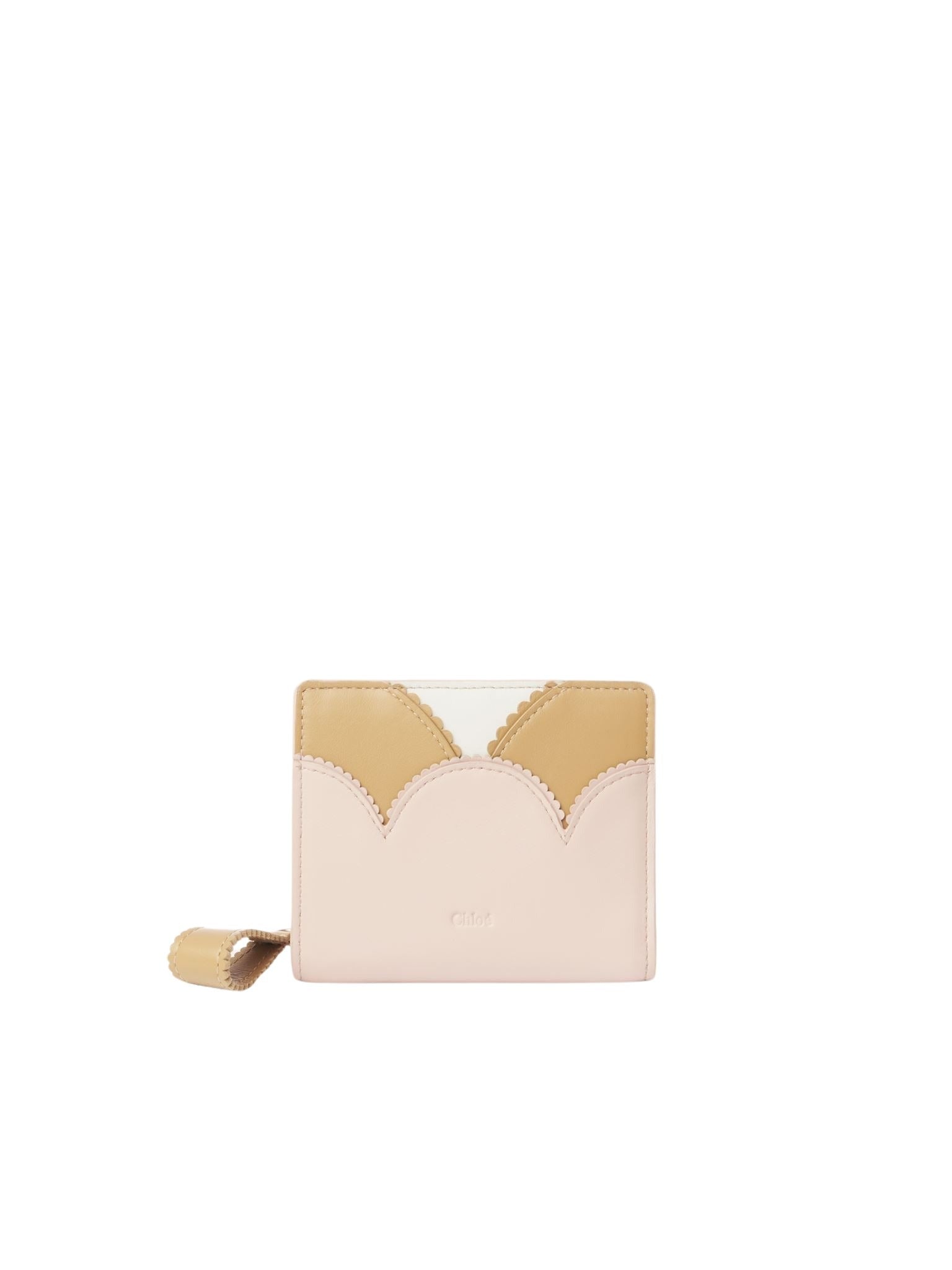 Portefeuille Linda compact en cuir - Blush Pâle