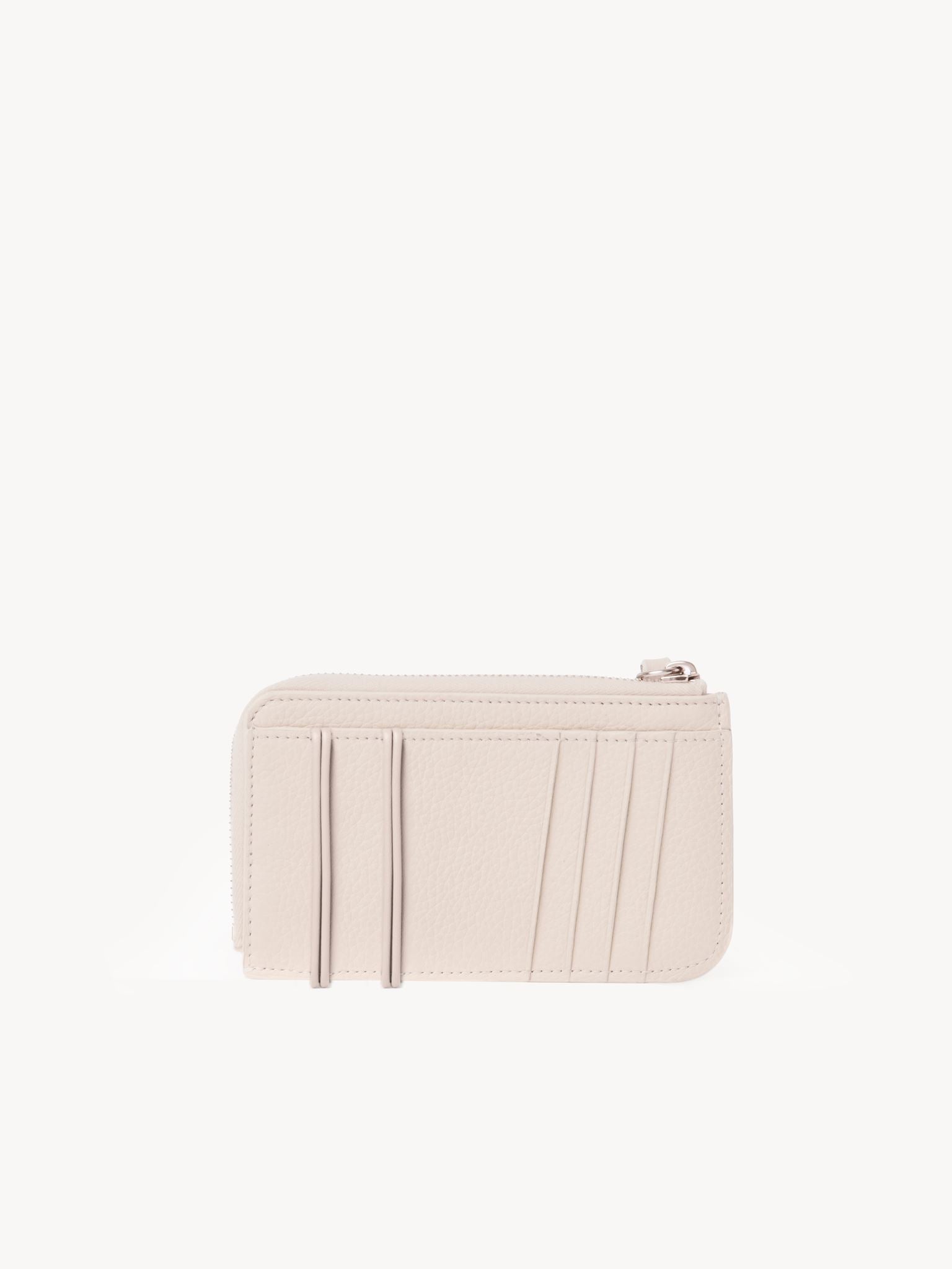 Porte-monnaie Malou avec fentes pour cartes en cuir - Nude