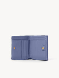 Portefeuille compact à rabat Marcie en cuir - Graphite Navy