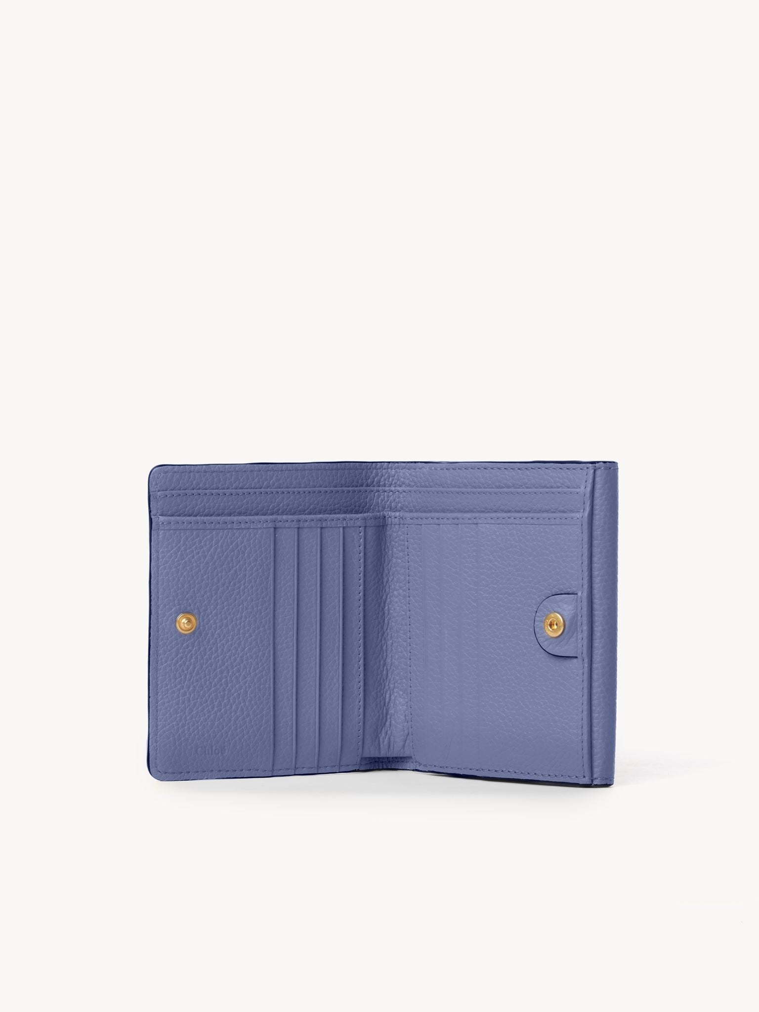 Portefeuille compact à rabat Marcie en cuir - Graphite Navy