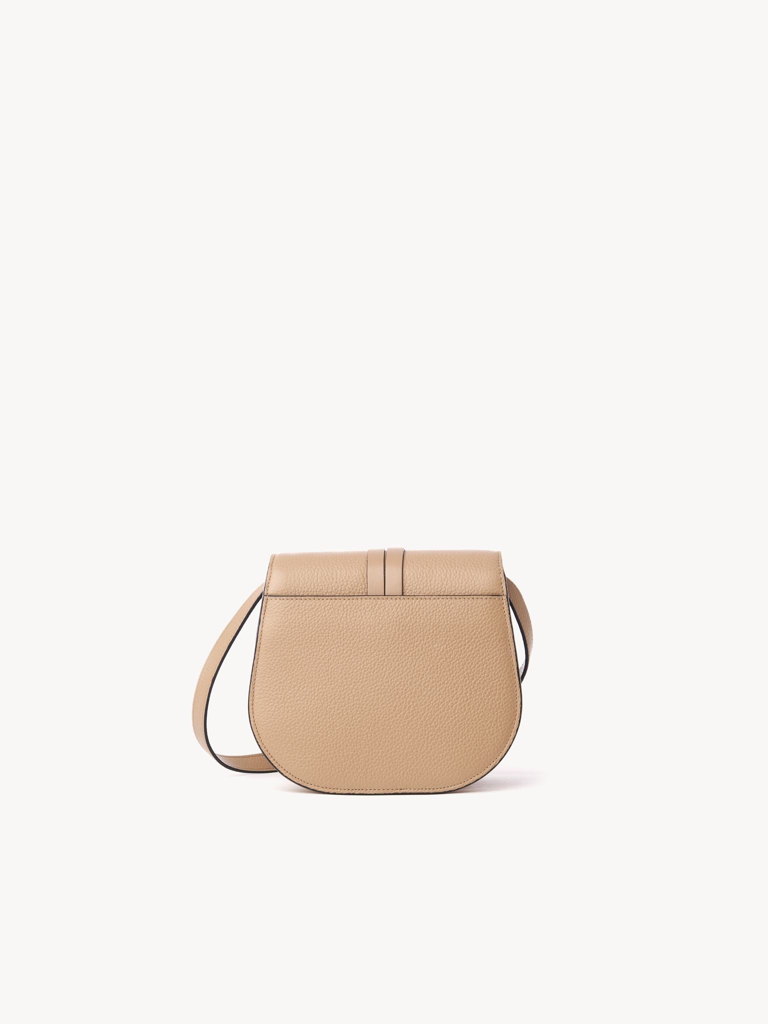 Mini sac porté épaule Alphabet en cuir - Bronzage Léger