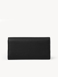 Portefeuille long à rabat Marcie en cuir - Black