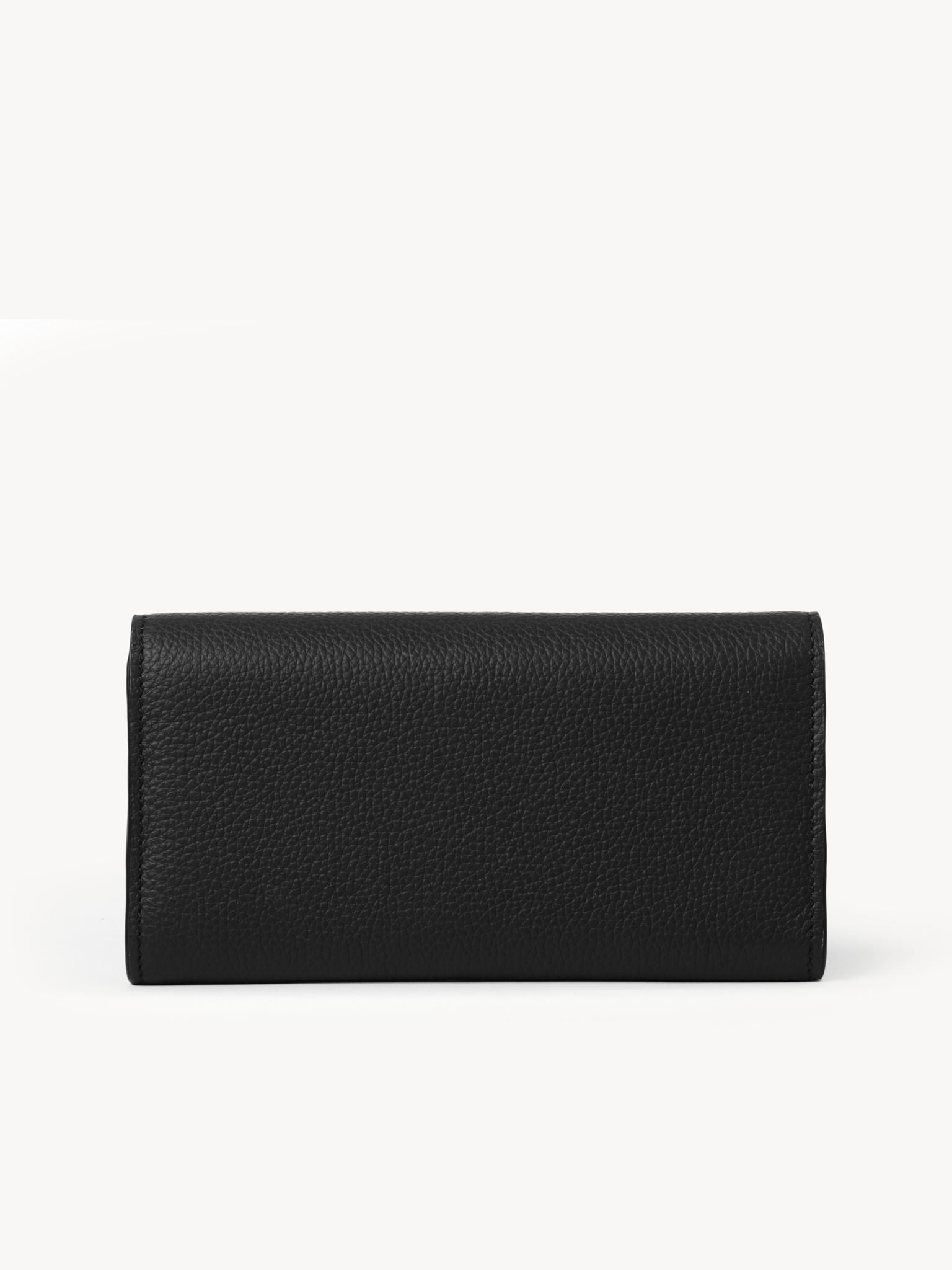 Portefeuille long à rabat Marcie en cuir - Black