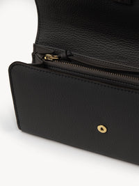 Portefeuille long à rabat Marcie en cuir - Black
