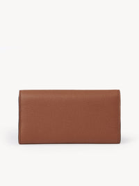 Portefeuille long à rabat Marcie en cuir - Tan