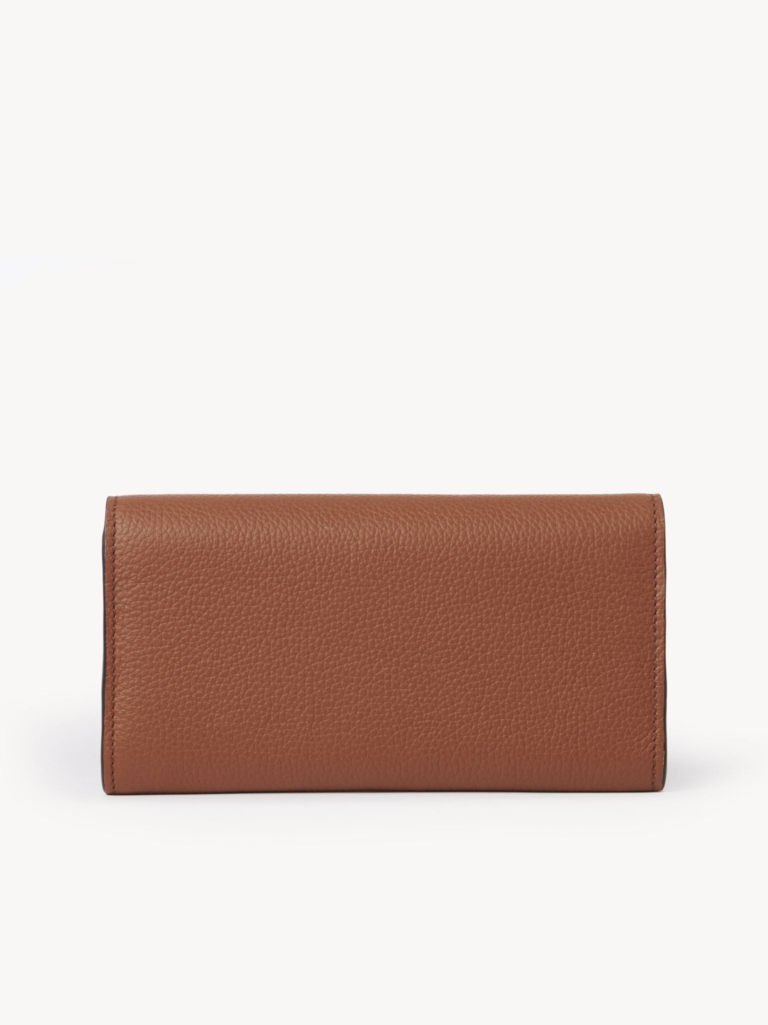 Portefeuille long à rabat Marcie en cuir - Tan