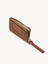 Porte-monnaie Marcie avec fentes pour cartes en cuir - Tan