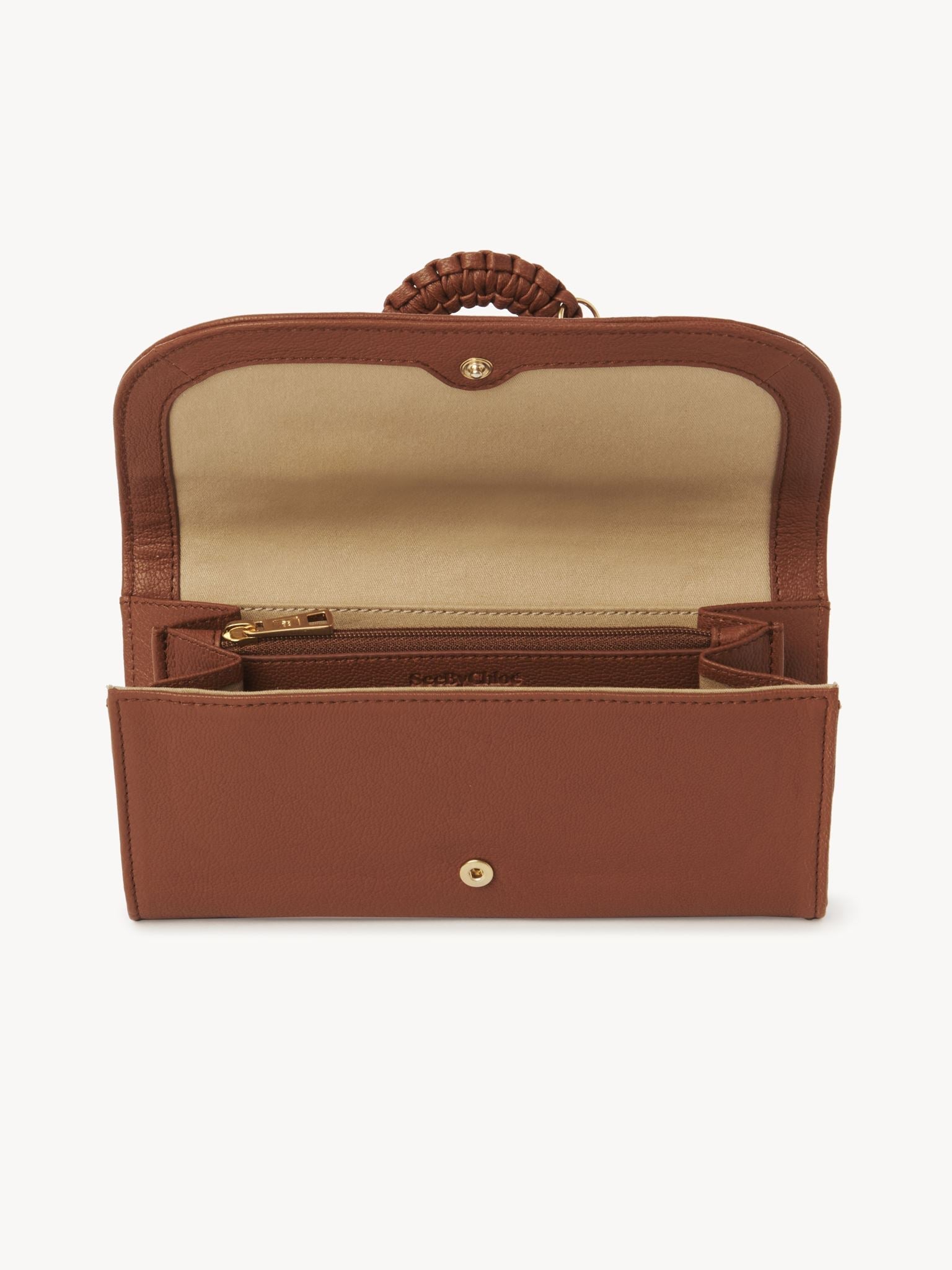 Portefeuille long Hana en cuir - Caramello