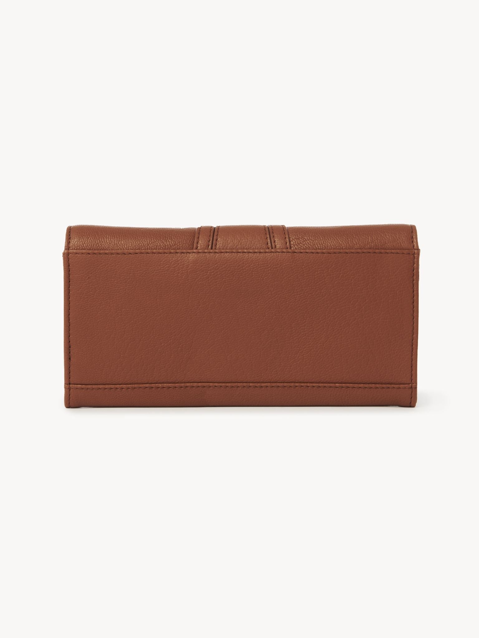 Portefeuille long Hana en cuir - Caramello