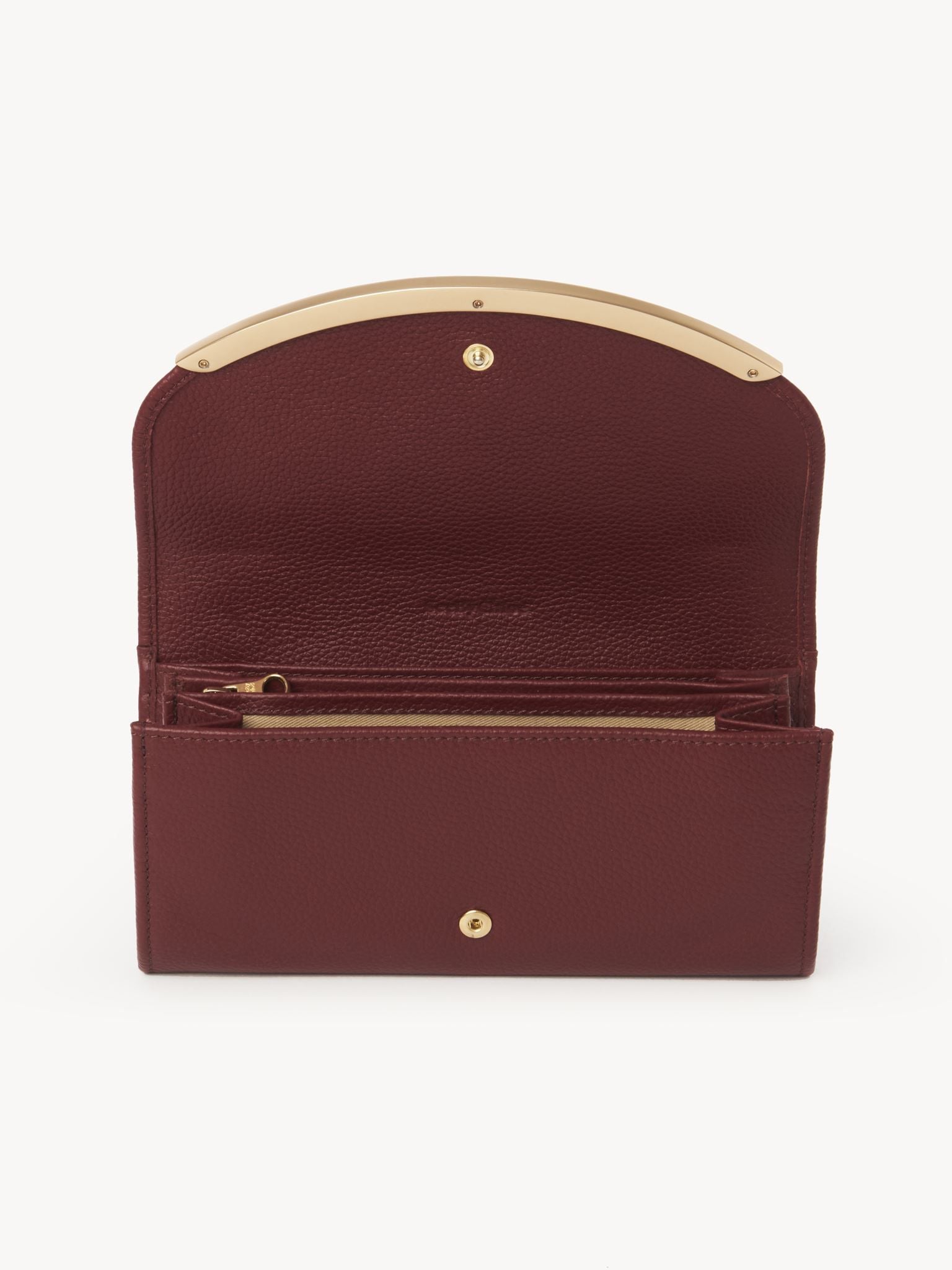 Portefeuille long à rabat Lizzie en cuir - Dark Velvet