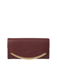 Portefeuille long à rabat Lizzie en cuir - Dark Velvet