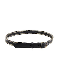 Ceinture Louela surpiqué en cuir - Black