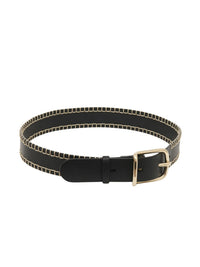 Ceinture moyenne Louela en cuir - Black