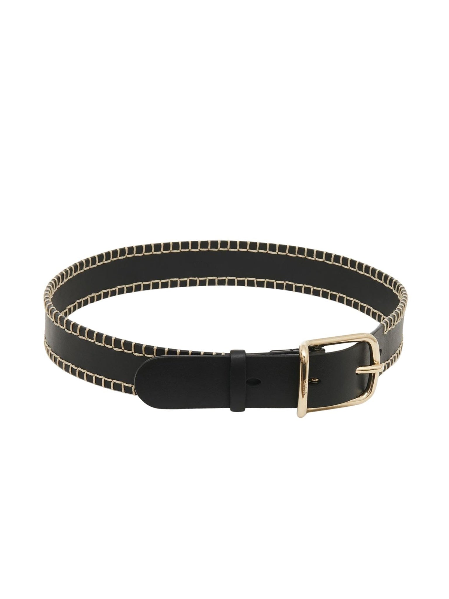 Ceinture moyenne Louela en cuir - Black
