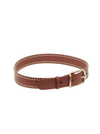 Ceinture moyenne Louela en cuir - Brun Sépia
