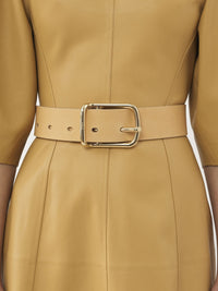 Ceinture large Joe en cuir - Biscotti Beige