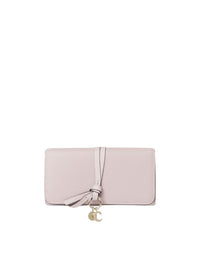 Portefeuille long à rabat Alphabet en cuir - Misty Lavender