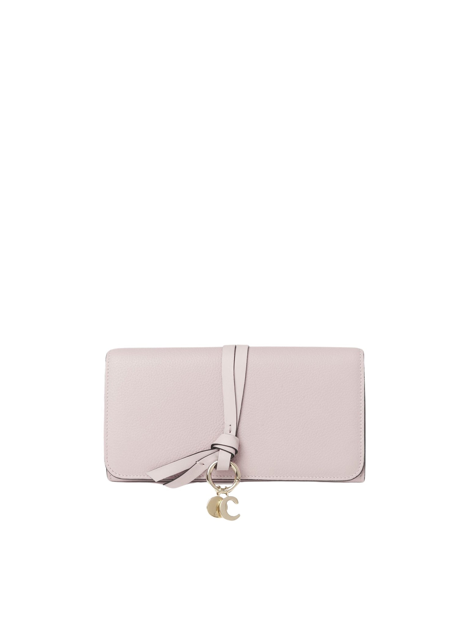 Portefeuille long à rabat Alphabet en cuir - Misty Lavender